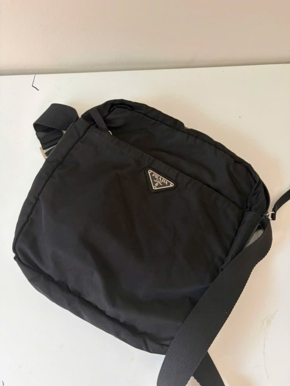 Prada Tessuto nylon front-pocket messenger and crossbody bag